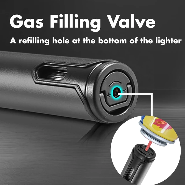 Alt view image 13 of 14 - 3 Pack Butane Torch Lighters, 6-inch Refillable Pen Lighter Adjustable Jet Flame Butane Lighter for Grill BBQ Camping (Gas Not Included)