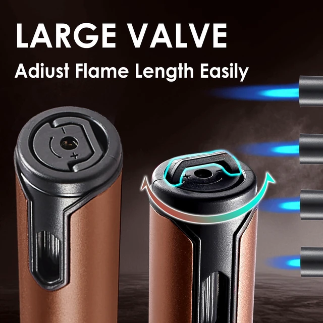 Alt view image 12 of 14 - 3 Pack Butane Torch Lighters, 6-inch Refillable Pen Lighter Adjustable Jet Flame Butane Lighter for Grill BBQ Camping (Gas Not Included)