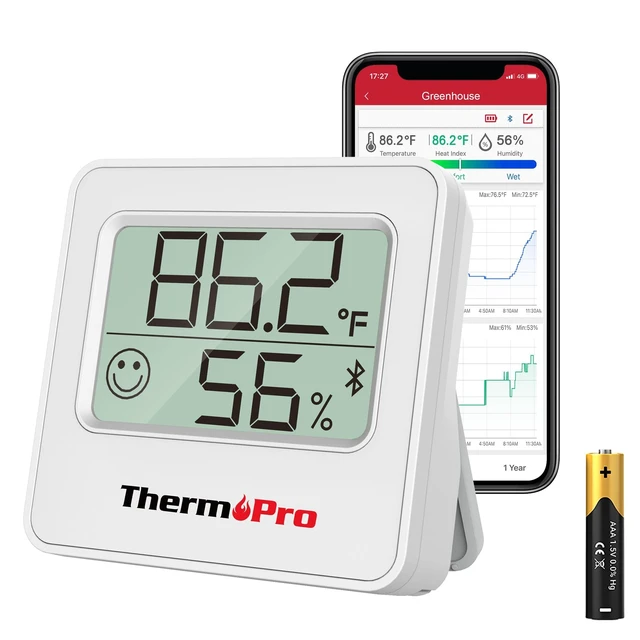 Alt view image 8 of 14 - TP357 Digital Hygrometer Indoor Thermometer of 260FT, Bluetooth Thermometer Humidity Meter with Smart App, Room Thermometer Humidity Gauge with Temperature Humidity Sensor
