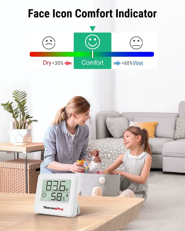 Alt view image 13 of 14 - TP357 Digital Hygrometer Indoor Thermometer of 260FT, Bluetooth Thermometer Humidity Meter with Smart App, Room Thermometer Humidity Gauge with Temperature Humidity Sensor