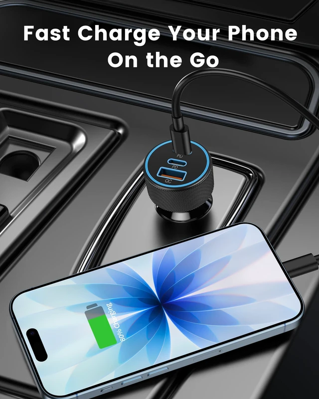 Alt view image 12 of 14 - Car Charger USB C, 3-Port 67W Dual USB-C & USB-A Car Phone Charger Accessories Power Adapter Fast Charging Cigarette Lighter for iPhone 17/16/15/14/13/12/11 Pro Max, iPad, Galaxy S26/S25/S24, Android