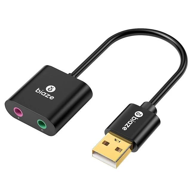 Alt view image 8 of 14 - USB to 3.5mm Jack Audio Adapter External Sound Card with 3.5mm Headphone and Microphone TRS Jack to USB Compatible with Windows, Laptops, Desktops Windows, MAC, Linux, PC, PS5, PS4