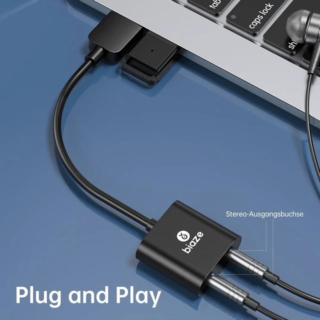 Alt view image 12 of 14 - USB to 3.5mm Jack Audio Adapter External Sound Card with 3.5mm Headphone and Microphone TRS Jack to USB Compatible with Windows, Laptops, Desktops Windows, MAC, Linux, PC, PS5, PS4