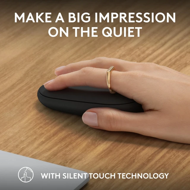 Alt view image 12 of 14 - M350s Pebble 2 Bluetooth Wireless Mouse - Black | Slim, portable, lightweight, customizable button, quiet clicks, easy-switch for Windows, macOS, iPadOS, Android, Chrome OS