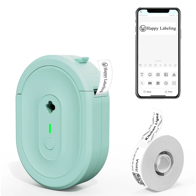 Alt view image 7 of 12 - N12 Label Maker Machine with Tape, Portable Thermal Label Printer, Mini Labeler Wireless Bluetooth Label Makers for Home Office Kids Items
