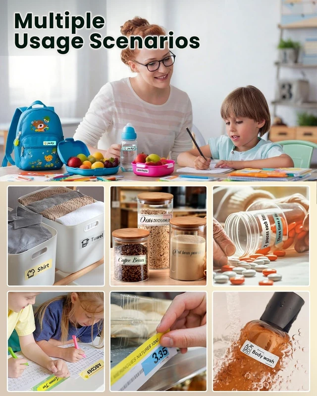 Alt view image 12 of 12 - N12 Label Maker Machine with Tape, Portable Thermal Label Printer, Mini Labeler Wireless Bluetooth Label Makers for Home Office Kids Items