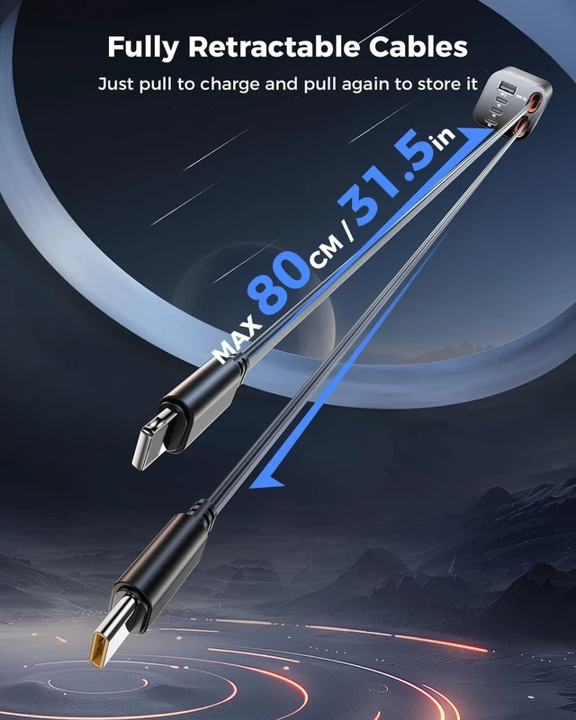 Alt view image 10 of 14 - Retractable Car Charger, SUPERONE 99W Car Phone Charger with Cables Fast Charging, USB C Car Charger Adapter for iPhone 17 16 15 14 13 12, Samsung, Black