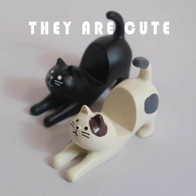 Alt view image 8 of 8 - Cute Cell Phone Holder Stand for Desk, iPhone Mount for Office Tablet Accessories Gifts, Cool Desktop Decor Gadgets to Support Your Cellphone for Men Women Boys Girls - Kawaii Black Cat