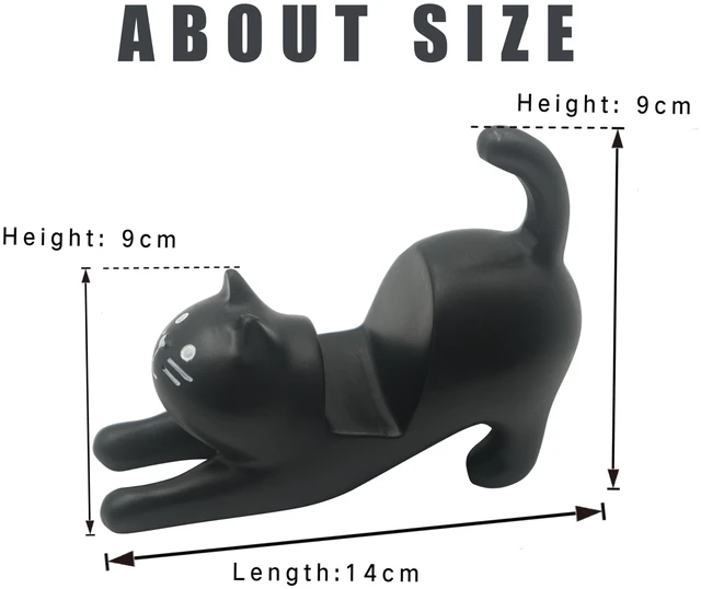 Alt view image 6 of 8 - Cute Cell Phone Holder Stand for Desk, iPhone Mount for Office Tablet Accessories Gifts, Cool Desktop Decor Gadgets to Support Your Cellphone for Men Women Boys Girls - Kawaii Black Cat