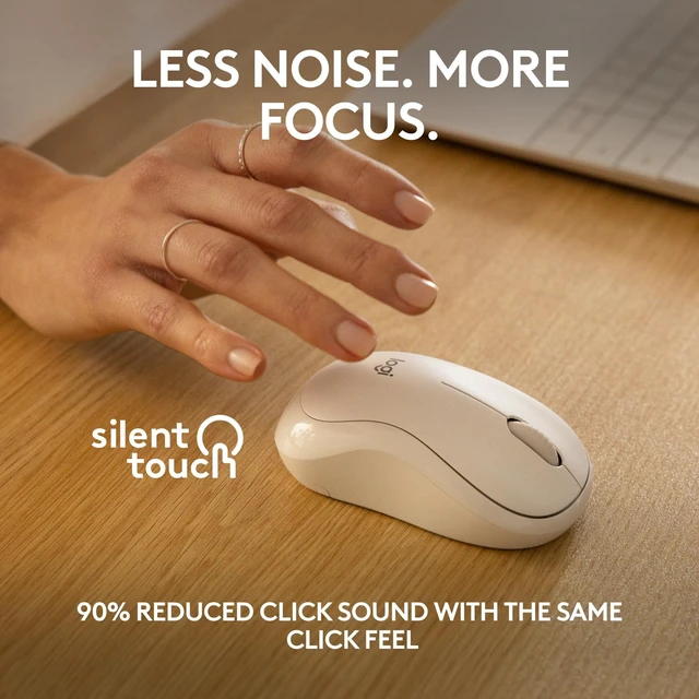 Alt view image 10 of 14 - M240 Compact Silent Bluetooth Wireless Mouse - Off White | Bluetooth connectivity, no USB receiver, quiet clicks, 3 non-customizable buttons, 18-month battery life, PC Mac compatible