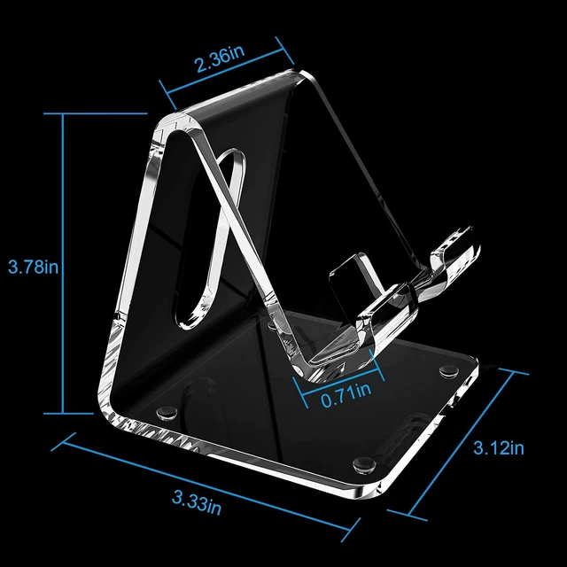 Alt view image 11 of 14 - Acrylic Cell Phone Stand, Portable Clear Phone Stand for Desk, Compatible with Phone16 15 14 13 Pro Max Mini 12 11 Plus SE, Switch, Android Smartphone, Pad, Tablet, Desk Accessories