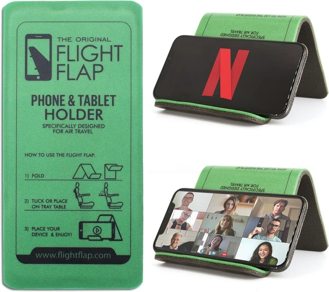 Alt view image 8 of 14 - Airplane Phone Holder, Flexible Cell Phone Holder, Folding Cellphone Stand for Desk, Bed, Office, Treadmill - Airplane Gadgets for Long Travel Accessories - Plane Essentials (Green)