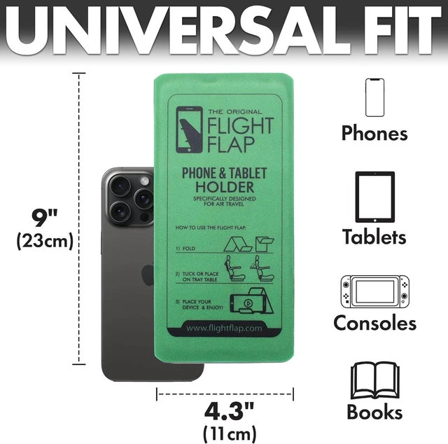 Alt view image 13 of 14 - Airplane Phone Holder, Flexible Cell Phone Holder, Folding Cellphone Stand for Desk, Bed, Office, Treadmill - Airplane Gadgets for Long Travel Accessories - Plane Essentials (Green)