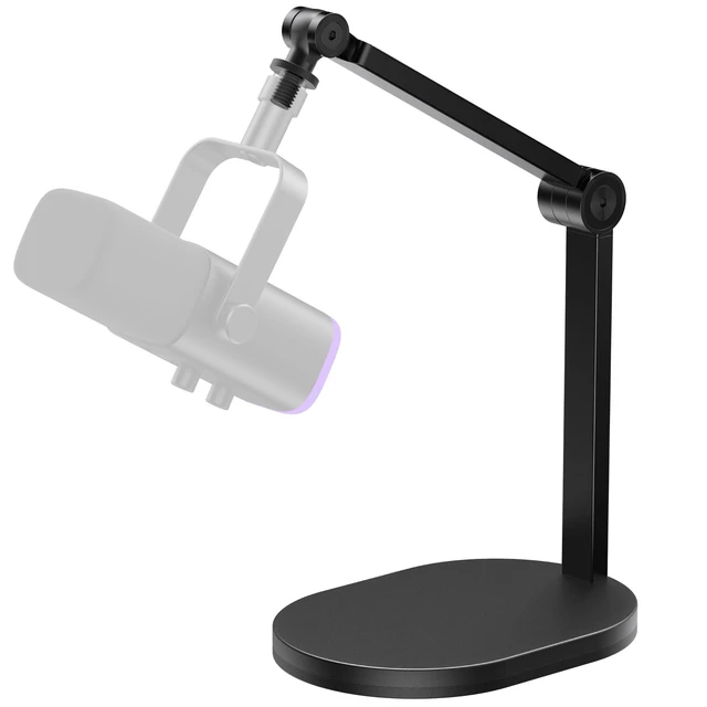 Alt view image 7 of 12 - Studio Mic Stand, Max Load 2.64 lb Microphone Arm Desk Mount Desktop Microphone Stand for Fifine AM8 K669B Blue Yeti HyperX QuadCast SoloCast AT2020, Webcams Cameras, Black