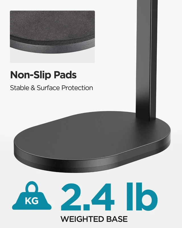 Alt view image 9 of 12 - Studio Mic Stand, Max Load 2.64 lb Microphone Arm Desk Mount Desktop Microphone Stand for Fifine AM8 K669B Blue Yeti HyperX QuadCast SoloCast AT2020, Webcams Cameras, Black