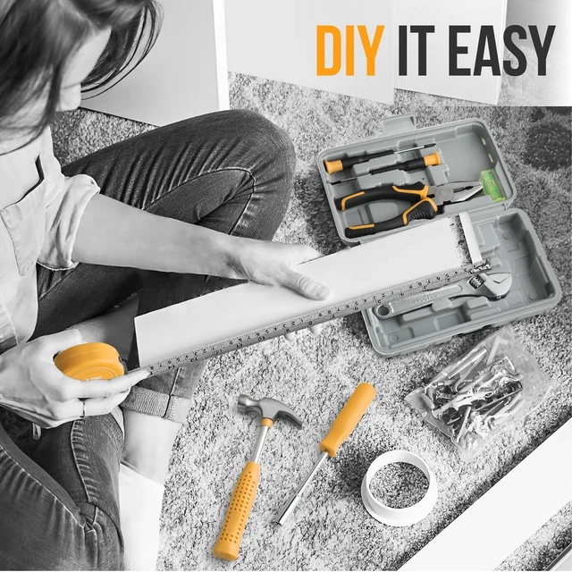Alt view image 9 of 14 - 20 Pcs Basic Tool Kit, Compact Home Tool Set with Mini Tool Box, Ideal for Household Repairs, Office Maintenance, Simple DIY, General Tools User-friendly for Beginners, Women & Student(Yellow)