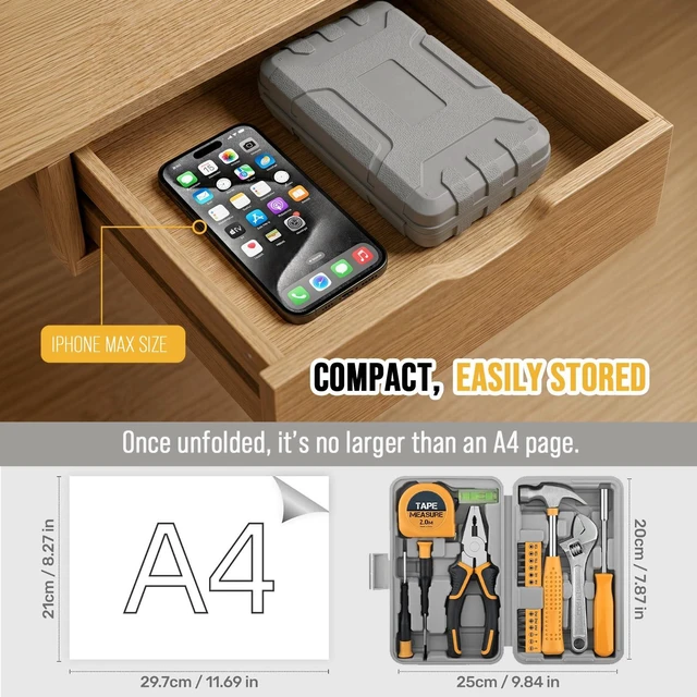 Alt view image 10 of 14 - 20 Pcs Basic Tool Kit, Compact Home Tool Set with Mini Tool Box, Ideal for Household Repairs, Office Maintenance, Simple DIY, General Tools User-friendly for Beginners, Women & Student(Yellow)