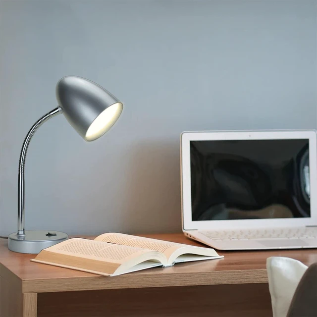 Alt view image 14 of 14 - LED Desk Lamp, 3.5W 240LM 4000K Cool White Study Lamps for Bedroom and Office, Eye Protection, ETL Listed Silver Table lamp
