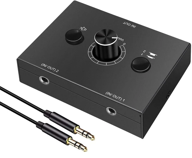 Alt view image 8 of 14 - 3.5mm Stereo Audio Switch Audio Switcher Passive Speaker Headphone Manual Selector Splitter Box Audio Sharing