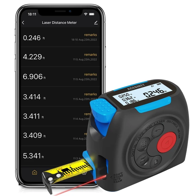 Alt view image 8 of 14 - DT30 Digital Tape Measure, 131ft Laser&16ft Tape, ±1/16" Precision