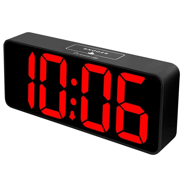 Alt view image 8 of 14 - Large Digital Alarm Clock Big Numbers for Seniors & Visually Impaired, 9 Inches Electric Clocks for Bedroom, Jumbo Display Fully Dimmable Brightness, USB Ports, Adjustable Alarm Volume