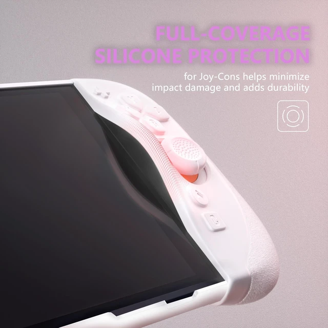Alt view image 11 of 14 - Ranger Protective Case for Nintendo Switch 2 with Stand | Ergonomic Anti-Slip Silicone Grips, Dockable Hard Shell, 4 Thumbstick Caps | Quick-Release-Joycon Design Full-Body Cover, White