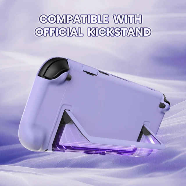 Alt view image 10 of 14 - Protective Case for Nintendo Switch 2 - Cute Dockable Hard Case Shell for Switch 2 with Thumb Grip & Sticker & Button Caps, Anti-Scratch & Shockproof Cover Skin - Light Violet