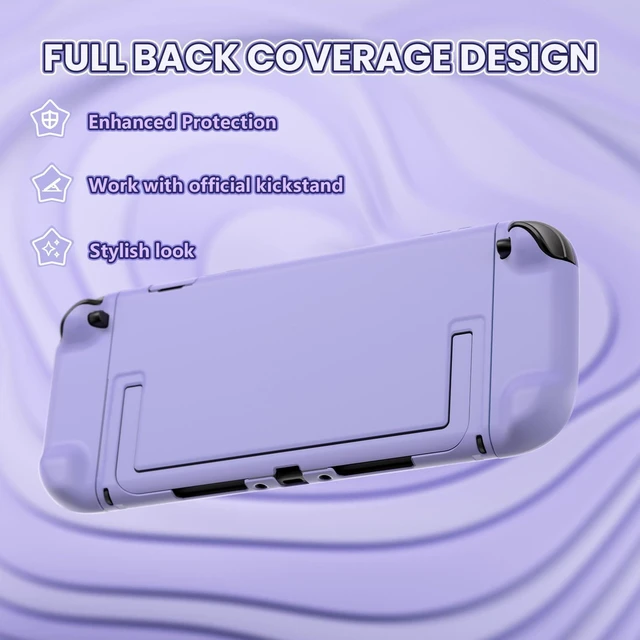 Alt view image 13 of 14 - Protective Case for Nintendo Switch 2 - Cute Dockable Hard Case Shell for Switch 2 with Thumb Grip & Sticker & Button Caps, Anti-Scratch & Shockproof Cover Skin - Light Violet