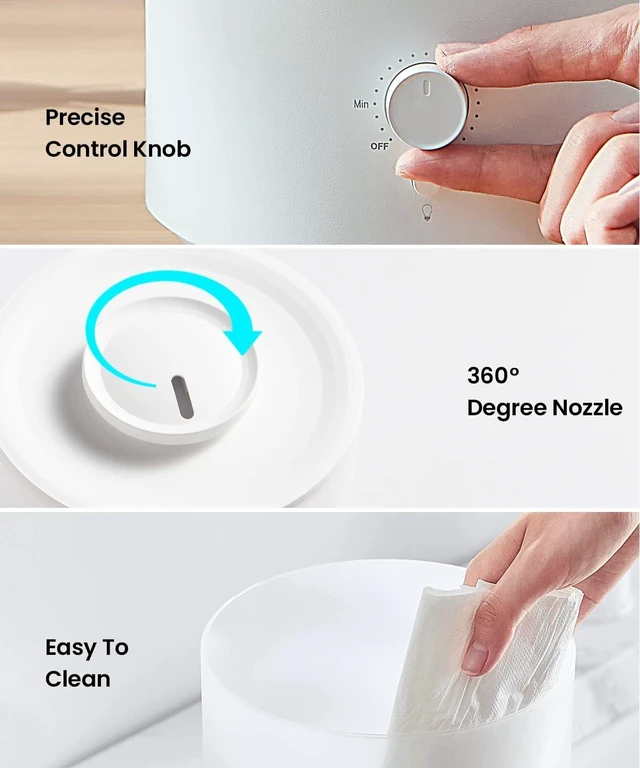 Alt view image 11 of 14 - Humidifiers for Bedroom Large Room, 2.5L Cool Mist Humidifier with Essential Oil Diffuser, Top Fill Humidifier for Baby, Home, Plant, Ultrasonic Humidification for whole house, Auto Shut-Off