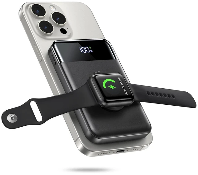 Alt view image 8 of 14 - for Magsafe Portable Charger, 10000mAh 22.5W Power Bank for iPhone 17/16/15/14/13/12, Travel Essentials USB-C Wireless Magnetic Battery Pack Fast Charging for Apple Watch Ultra/11/10/9/8/7/6/SE