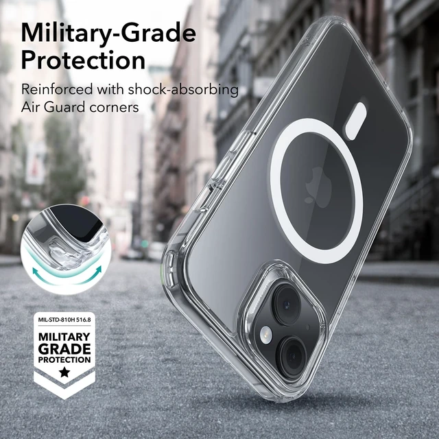 Alt view image 11 of 14 - for iPhone 15 Case, Compatible with MagSafe, Shockproof Military-Grade Protection, Scratch-Resistant Back, Magnetic Phone Case for iPhone 15, Classic Hybrid Case, Clear