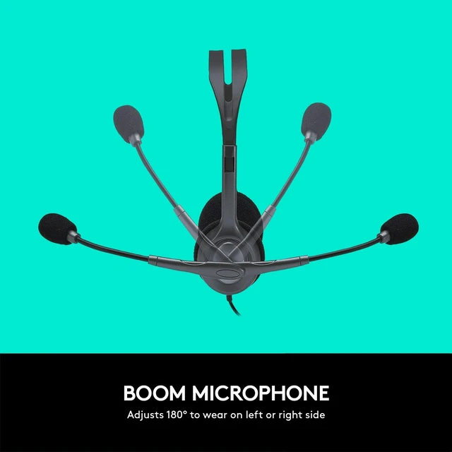Alt view image 13 of 14 - Wired Headset, Stereo Headphones with Noise-Cancelling Microphone, 3.5 mm Audio Jack, PC/Mac/Laptop/Smartphone/Tablet - Black