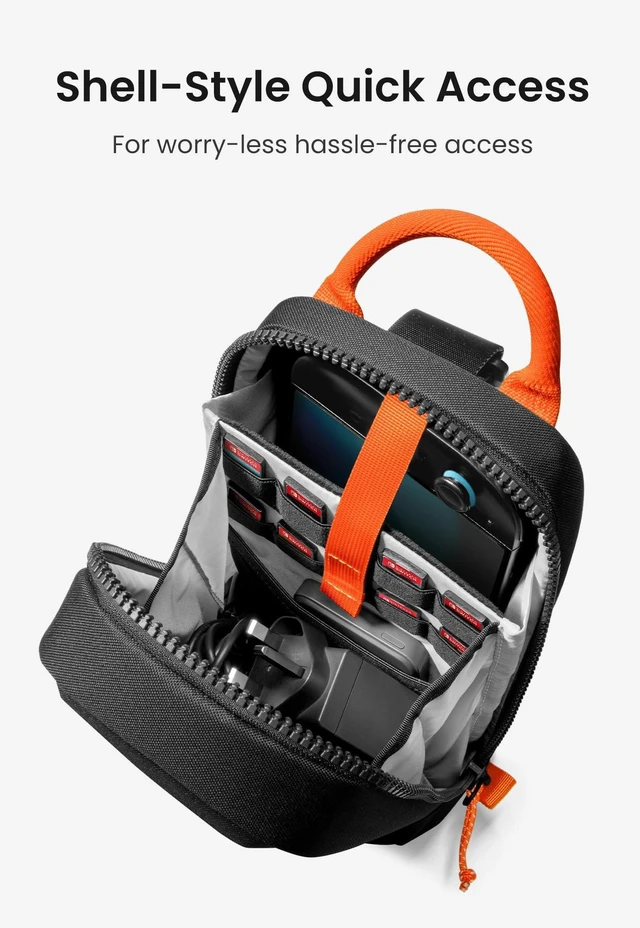 Alt view image 10 of 14 - Sling Crossbody Bag for Nintendo Switch 2, Protective Travel Chest Carrying Gaming Pouch with 8 Game Cartridges Slots