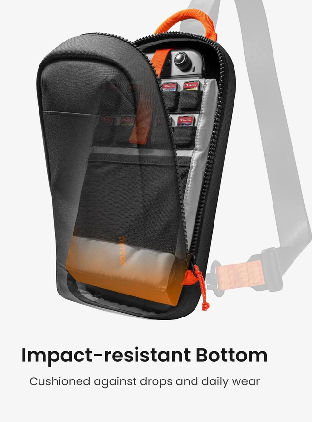 Alt view image 11 of 14 - Sling Crossbody Bag for Nintendo Switch 2, Protective Travel Chest Carrying Gaming Pouch with 8 Game Cartridges Slots