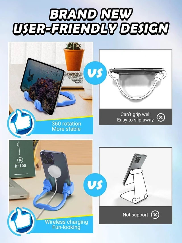 Alt view image 13 of 14 - Teen Boys Gifts for Men Adults Fathers Day Cell Phone Stand: UPGRADE Gifts for Kids Son Adjustable Lazy Thumbs Up Phone Holder for Desk Cool Gadgets Fun Gifts ideas for Him Husband Stocking Stuffers