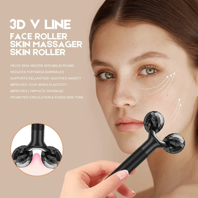 Alt view image 10 of 14 - 2-IN-1 Electric Face Massager, 3D Roller and T Shape Arm Eye Nose Head Massager Facial Roller Massager Kit Skin Care Tools