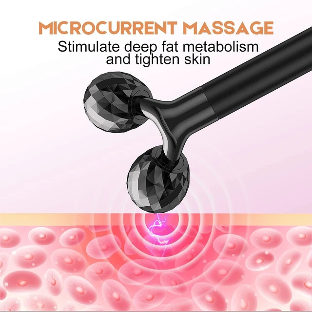 Alt view image 11 of 14 - 2-IN-1 Electric Face Massager, 3D Roller and T Shape Arm Eye Nose Head Massager Facial Roller Massager Kit Skin Care Tools