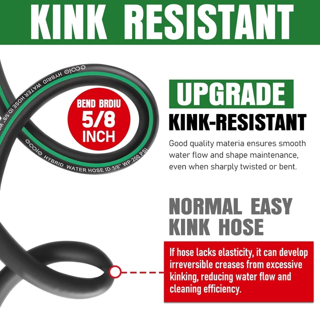 Alt view image 11 of 14 - Heavy Duty Garden Hose 25ft, NON-EXPANDABLE Flexible Water Hose, Kink Resistant Lightweight Hybrid Hose, Leakproof Hose Male to Female Fittings