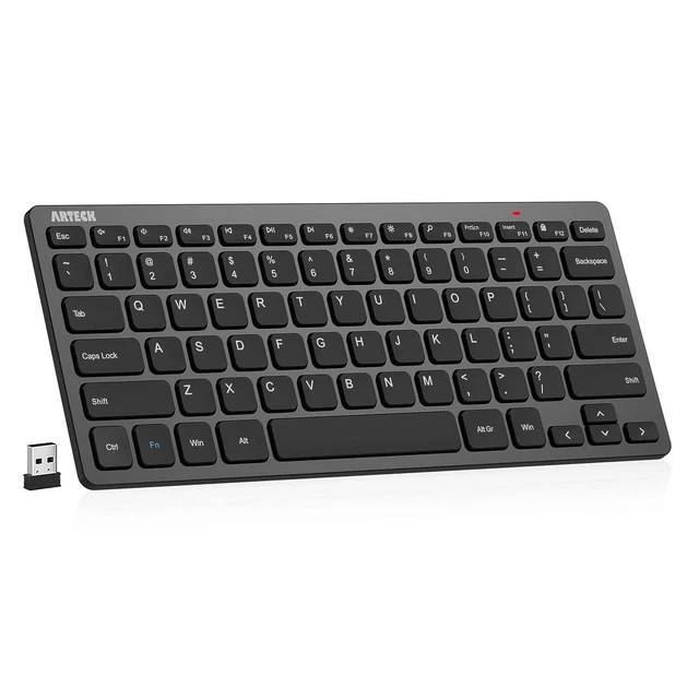Alt view image 8 of 14 - 2.4G Wireless Keyboard Ultra Slim and Compact Keyboard with Media Hotkeys for Computer Desktop PC Laptop Surface Smart TV and Windows 11/10/8/7, Black