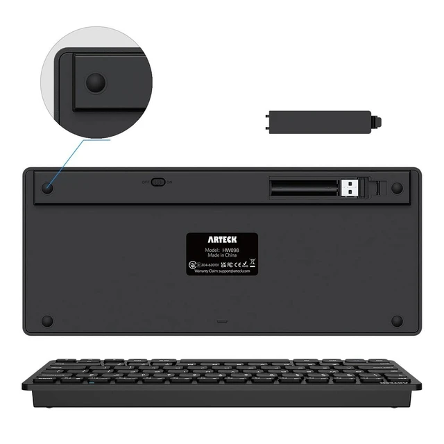 Alt view image 12 of 14 - 2.4G Wireless Keyboard Ultra Slim and Compact Keyboard with Media Hotkeys for Computer Desktop PC Laptop Surface Smart TV and Windows 11/10/8/7, Black