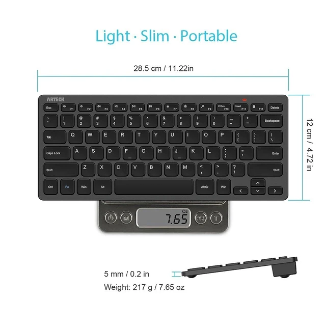 Alt view image 13 of 14 - 2.4G Wireless Keyboard Ultra Slim and Compact Keyboard with Media Hotkeys for Computer Desktop PC Laptop Surface Smart TV and Windows 11/10/8/7, Black