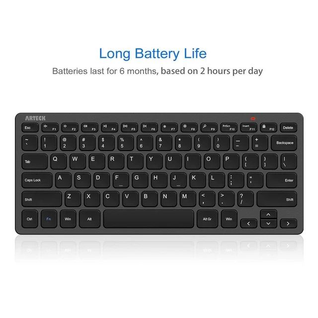 Alt view image 11 of 14 - 2.4G Wireless Keyboard Ultra Slim and Compact Keyboard with Media Hotkeys for Computer Desktop PC Laptop Surface Smart TV and Windows 11/10/8/7, Black