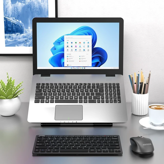 Alt view image 14 of 14 - 2.4G Wireless Keyboard Ultra Slim and Compact Keyboard with Media Hotkeys for Computer Desktop PC Laptop Surface Smart TV and Windows 11/10/8/7, Black