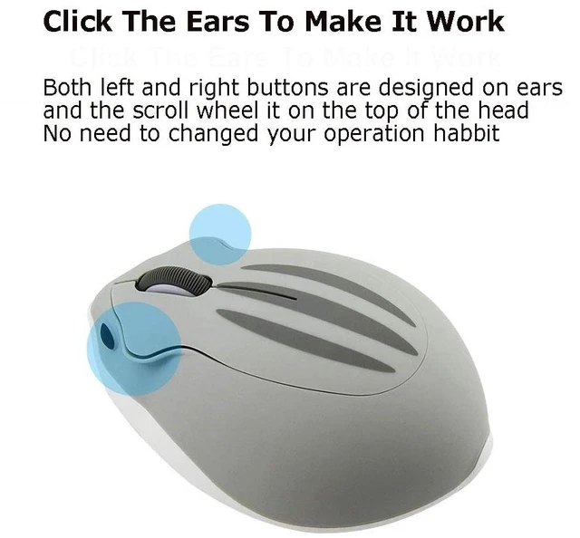 Alt view image 14 of 14 - 2.4GHz Wireless Mouse Cute Hamster Shape Less Noice Portable Mobile Optical 1200DPI USB Mice Cordless Mouse for PC Laptop Computer Notebook MacBook Kids Girl Men Women Mom Dad Gift (Gray)