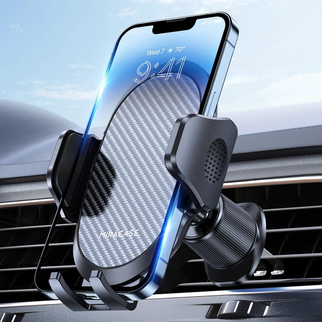 Alt view image 7 of 12 - Phone Holders for Your Car with Metal Hook Clip, Air Vent Cell Phone Stand Car Mount, Universal Automobile Cradle for Garmin GPS Fit iPhone Android and All Smartphones, Dark Black