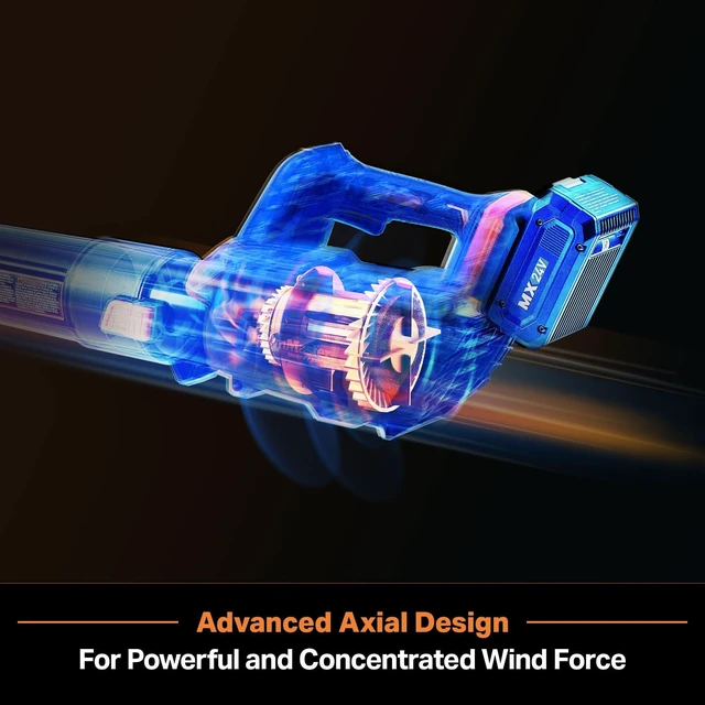 Alt view image 11 of 12 - Leaf Blower Cordless, LawnMaster Leaf Blower 24V Max with 4.0Ah Battery and a Charger-CLBL2417A