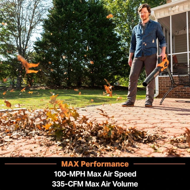 Alt view image 8 of 12 - Leaf Blower Cordless, LawnMaster Leaf Blower 24V Max with 4.0Ah Battery and a Charger-CLBL2417A