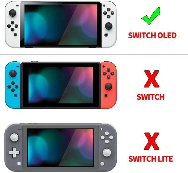 Alt view image 9 of 14 - AlterGrips Protective Slim Case for Nintendo Switch OLED, Ergonomic Grip Cover for Joycon, Dockable Hard Shell for Switch OLED w/Thumb Grip Caps & Button Caps - Matcha Green