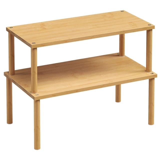 Alt view image 7 of 12 - Cabinet Organizer Shelf(Set of 2),Kitchen Counter Shelves,Bamboo Stackable Expandable Spice Rack Countertop(Large)