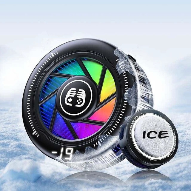 Alt view image 8 of 14 - Phone Cooler for Gaming, Low Noise USB Cell Phone Cooler with Smart Temp Control, Phone Cooling Fan with RGB LED Lights, Magnetic Ring & Clip Fan for Phone Gaming & Streaming